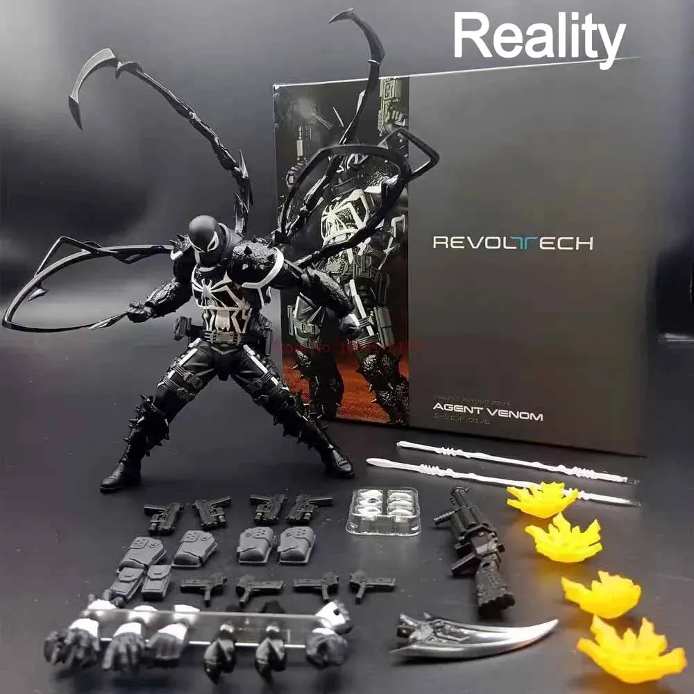 kf S41c0949812dc4e8596a9481c1dded580U New Venom Revoltech Amazing Yamaguchi Figures Agent Venom Anime Figure Model Collection Eugene Thompson Revoltech Figure - Amazing Yamaguchi Store