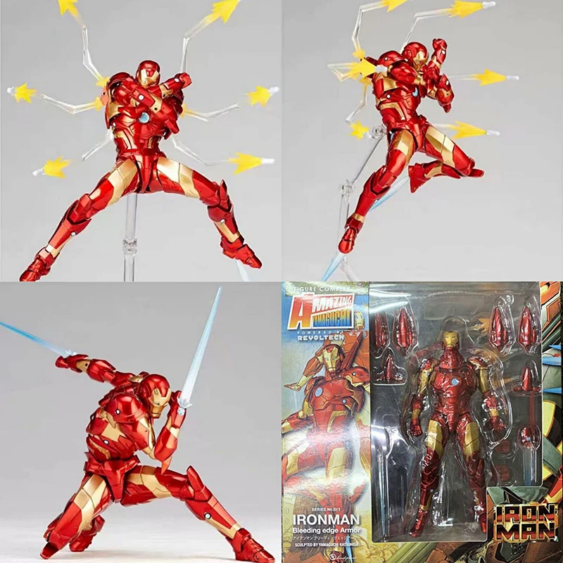 kf S5251c0e85139457d8020044c28239b3fq Amazing Yamaguchi Revoltech No 013 Iron Man MK37 Bleeding Edge Armor Action Figure Collectible Model Toys - Amazing Yamaguchi Store